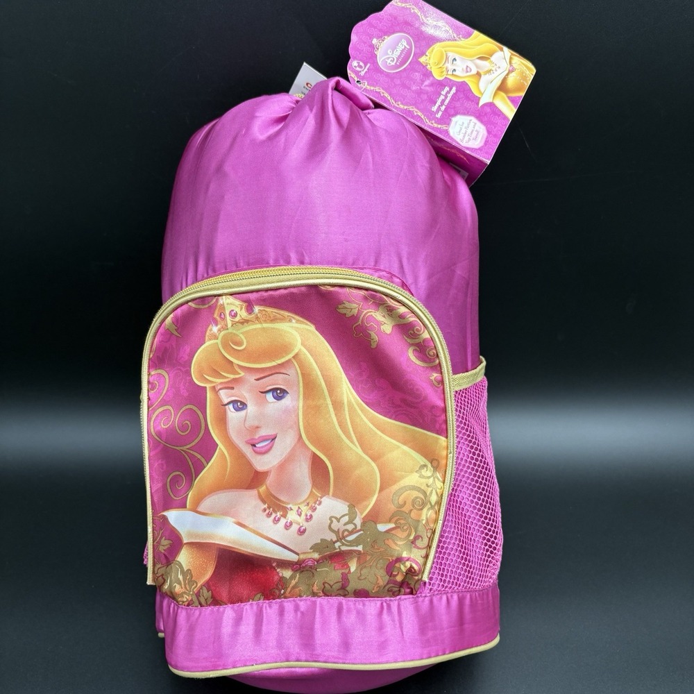 Princess Aurora Sleeping Bag With Matching Zippered Case NWT 27" X 67" Disney